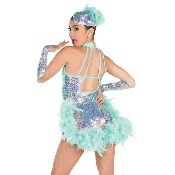 Dance Costume Large Adult Green A Wish Come True S234 Jazz Tap Musical Theater - Picture 2 of 3
